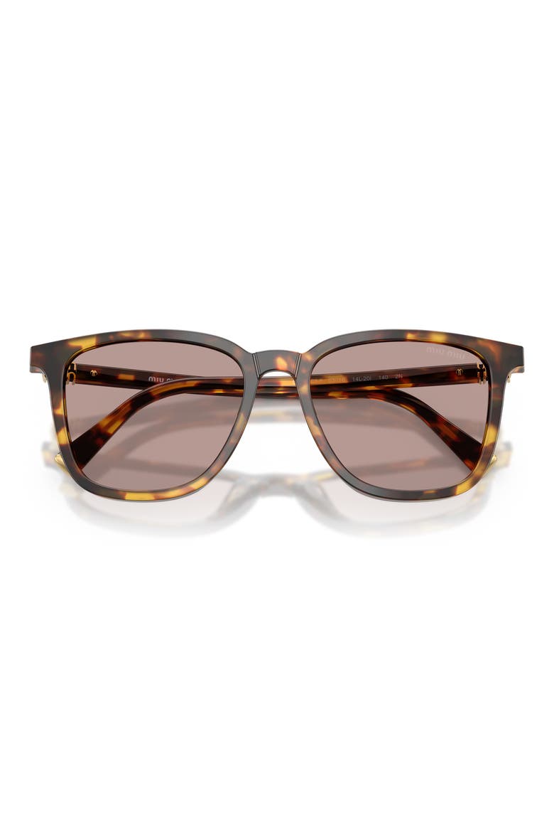 53mm Square Sunglasses, Alternate, color, HONEY HAVANA / LIGHT PURPLE
