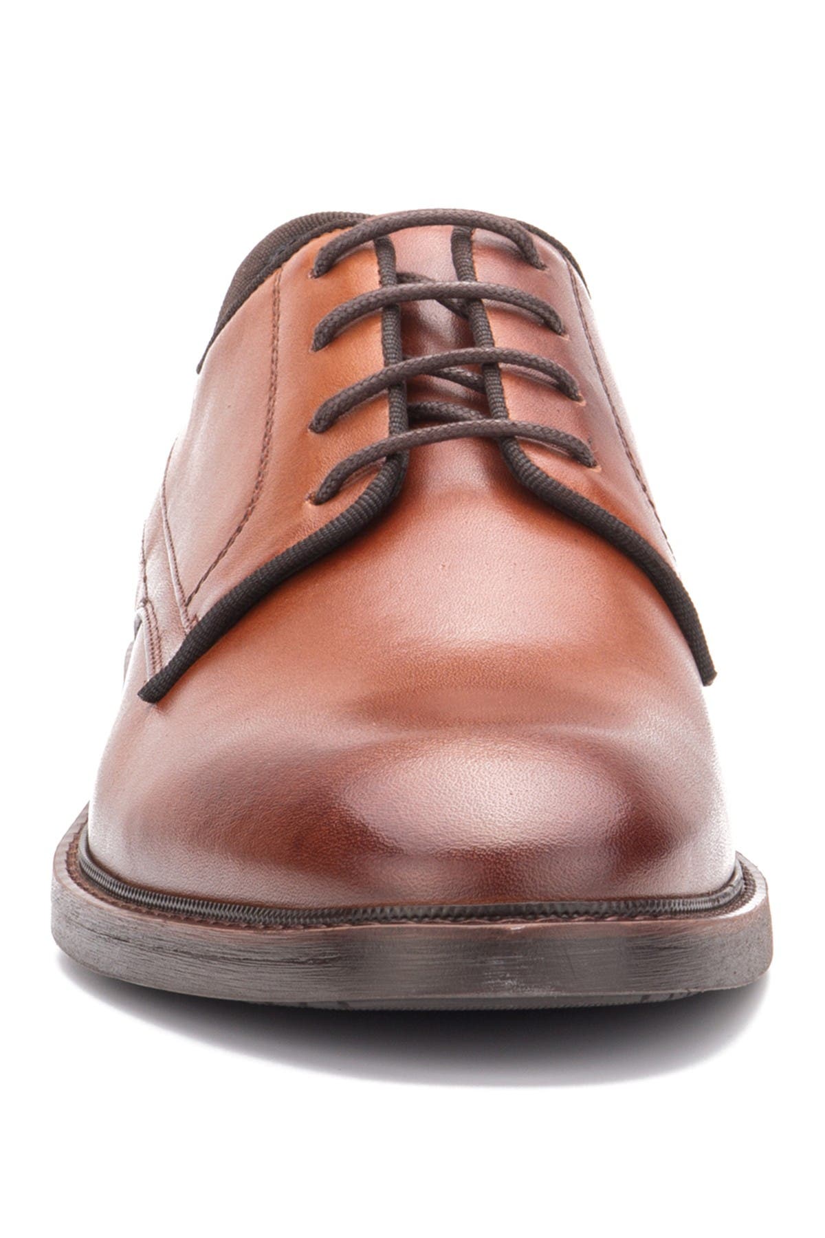 Elias Plain Toe Leather Derby, Alternate, color, COGNAC