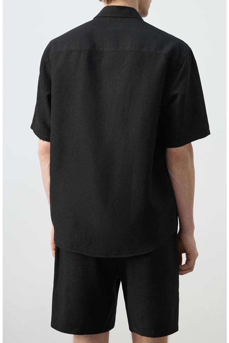 Short Sleeve Button-Up Shirt, Alternate, color, BLACK