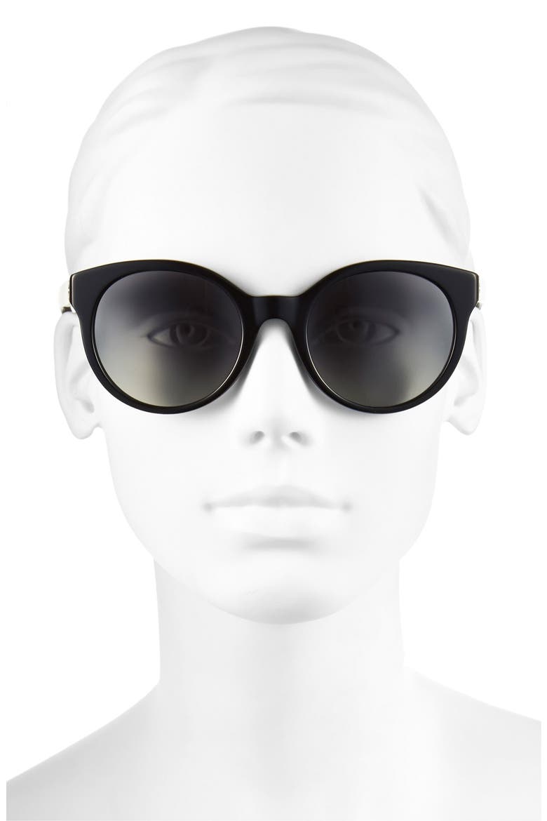54mm Polarized Cat Eye Sunglasses (Nordstrom Exclusive), Alternate, color, BLACK