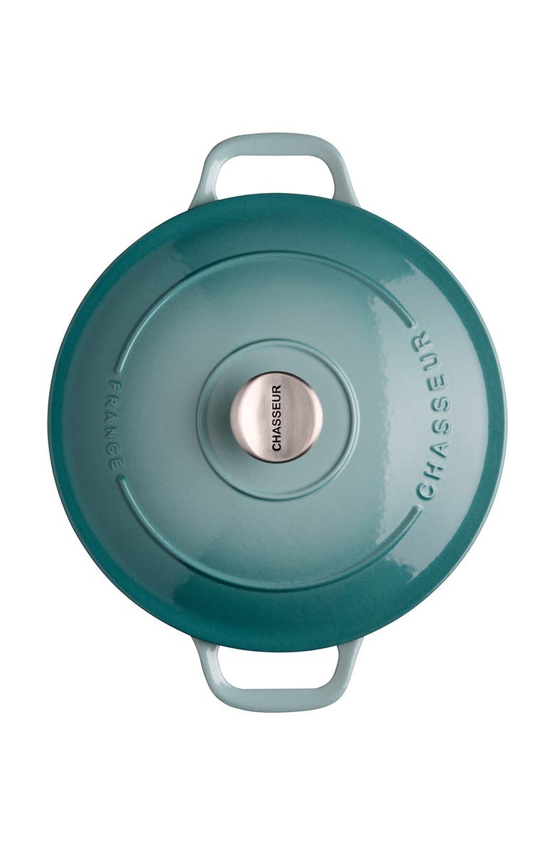CHASSEUR French 6.25- Quart Enameled Cast Iron Round Dutch Oven - Quartz Blue, Alternate, color, Quartz Blue