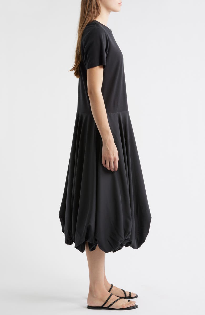 COS Mixed Media Balloon Maxi Dress, Alternate, color, Black Dark