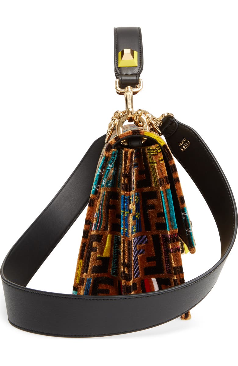 Fendi Kan I Tappetino Velvet Shoulder Bag, Alternate, color,