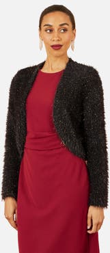 Yumi Metallic Fluffy Eyelash Bolero