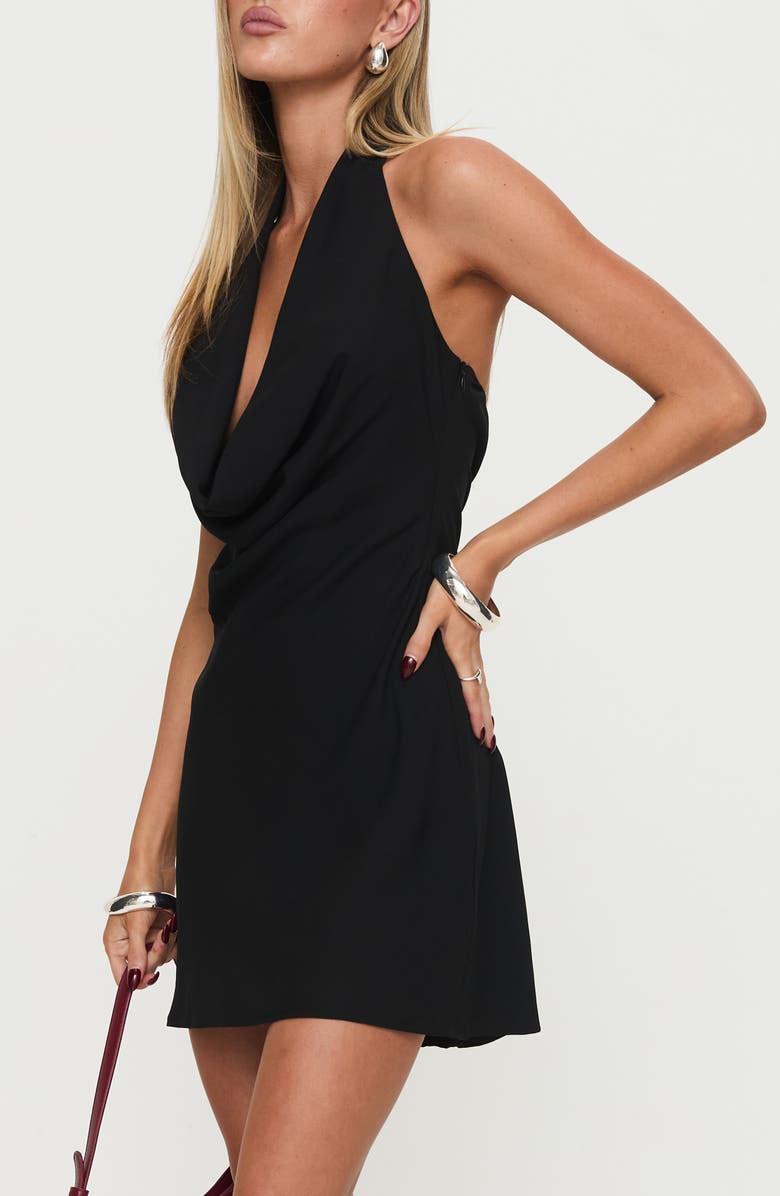 Princess Polly Ocean Boulevard Cowl Neck Halter Minidress, Alternate, color, 