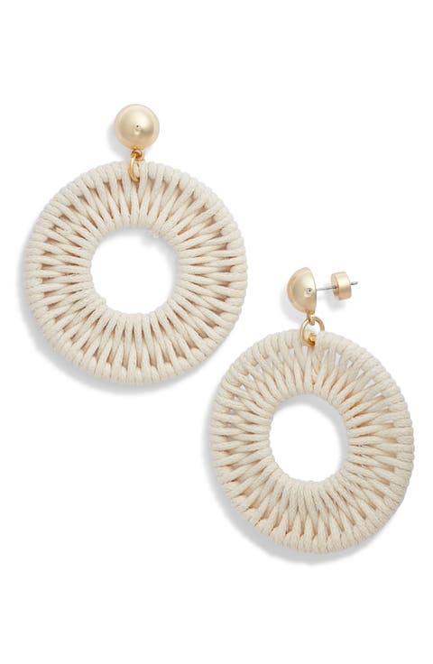 Cord Wrapped Statement Drop Earrings