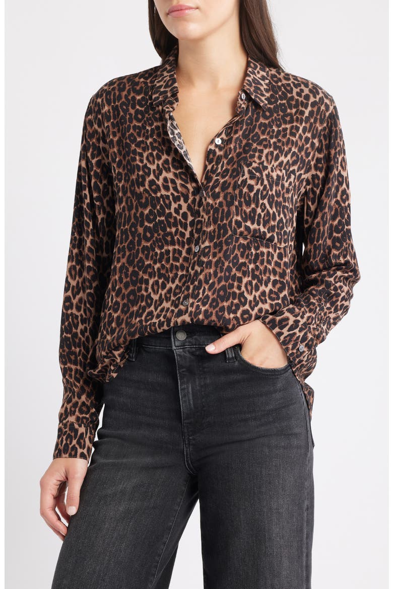 Josephine Print Shirt, Main, color, BROWN NALA