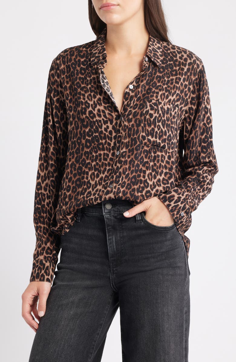 Rails Josephine Print Shirt, Main, color, Brown Nala