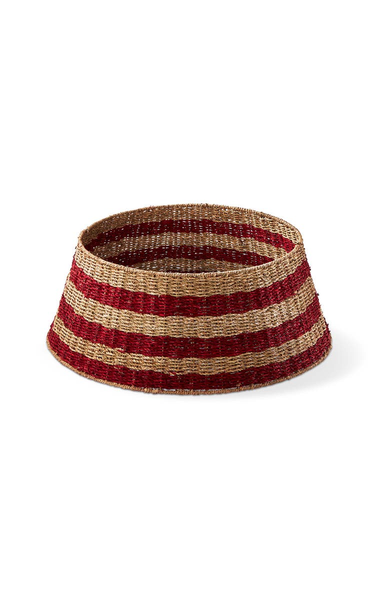 tag Holiday Stripe Rattan Tree Collar Decorative Christmas Skirt, Main, color, Multicolored