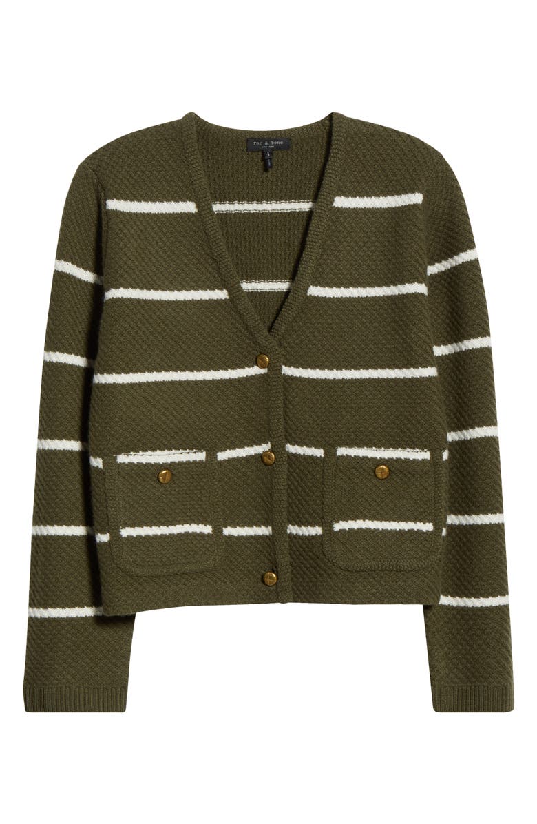 rag & bone Peggy Stripe Wool Cardigan, Alternate, color, Armmt