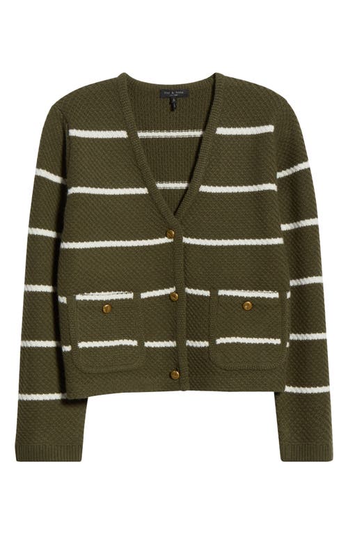 Rag & Bone Peggy Wool V Neck Cardigan Sweater In Green
