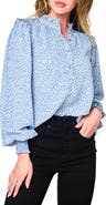 GIBSONLOOK Dot Print Woven Top