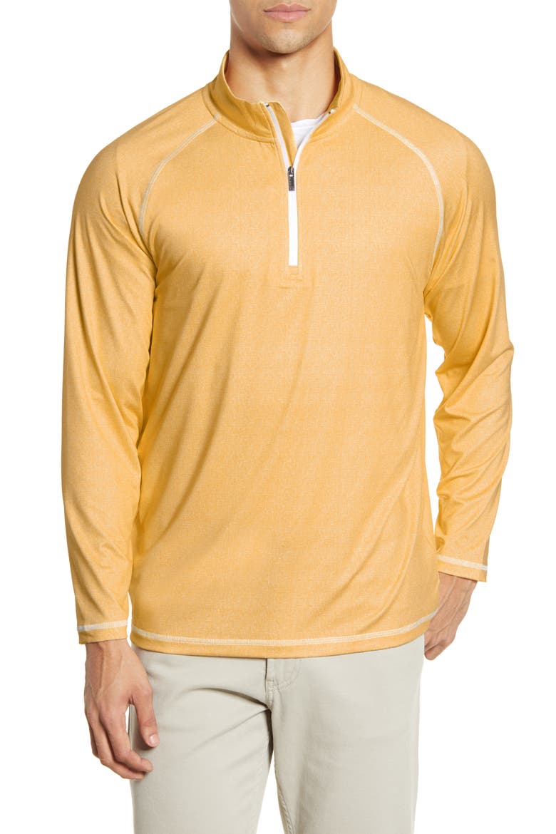 Quarter Zip Performance Pullover, Main, color, SUN