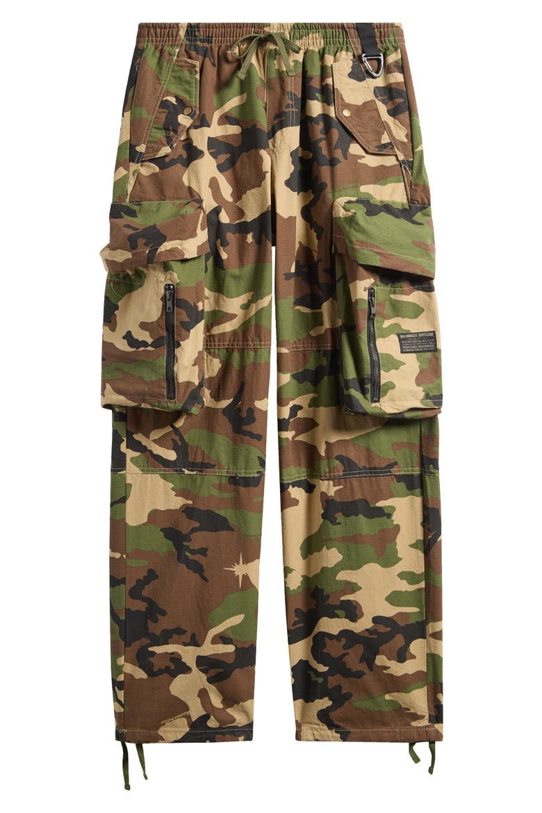 BB Star Loose Fit Camo Cotton Ripstop Cargo Pants, Alternate, color, KELP