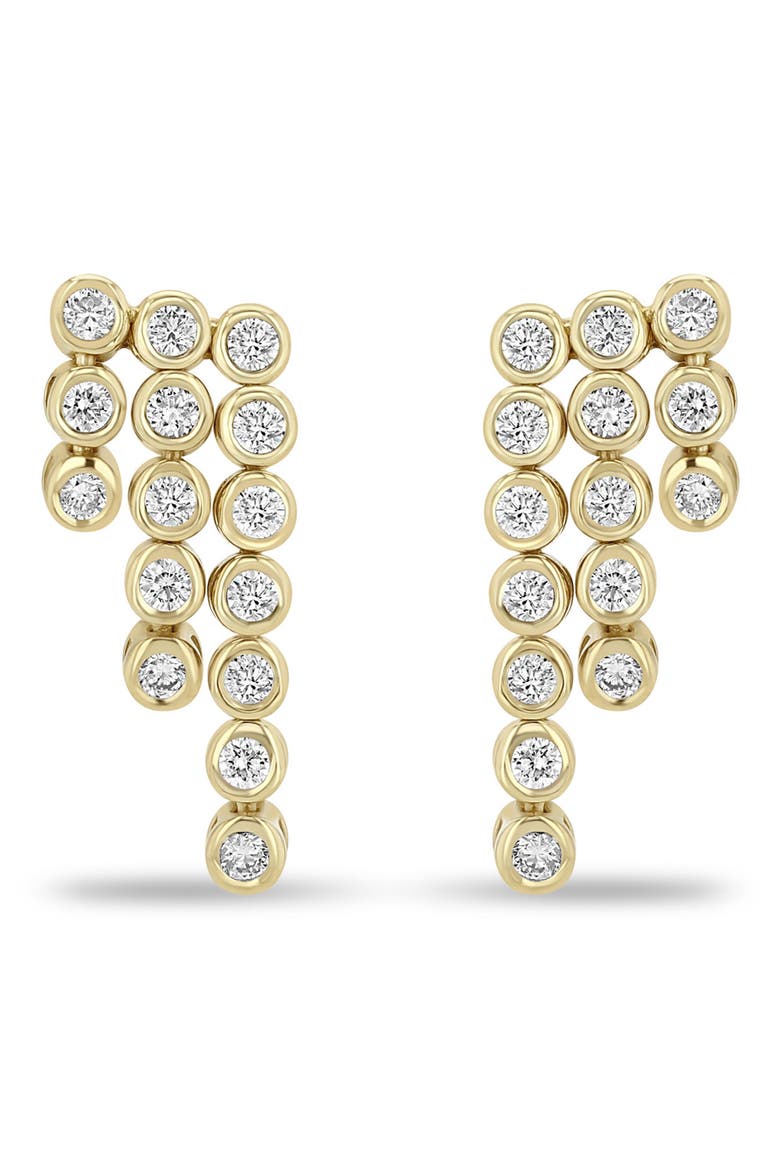 Tennis 14k Gold Diamond Waterfall Drop Earrings, Main, color, 14K YELLOW GOLD