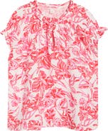 Caslon® Ruffle Accent Cotton Gauze Top