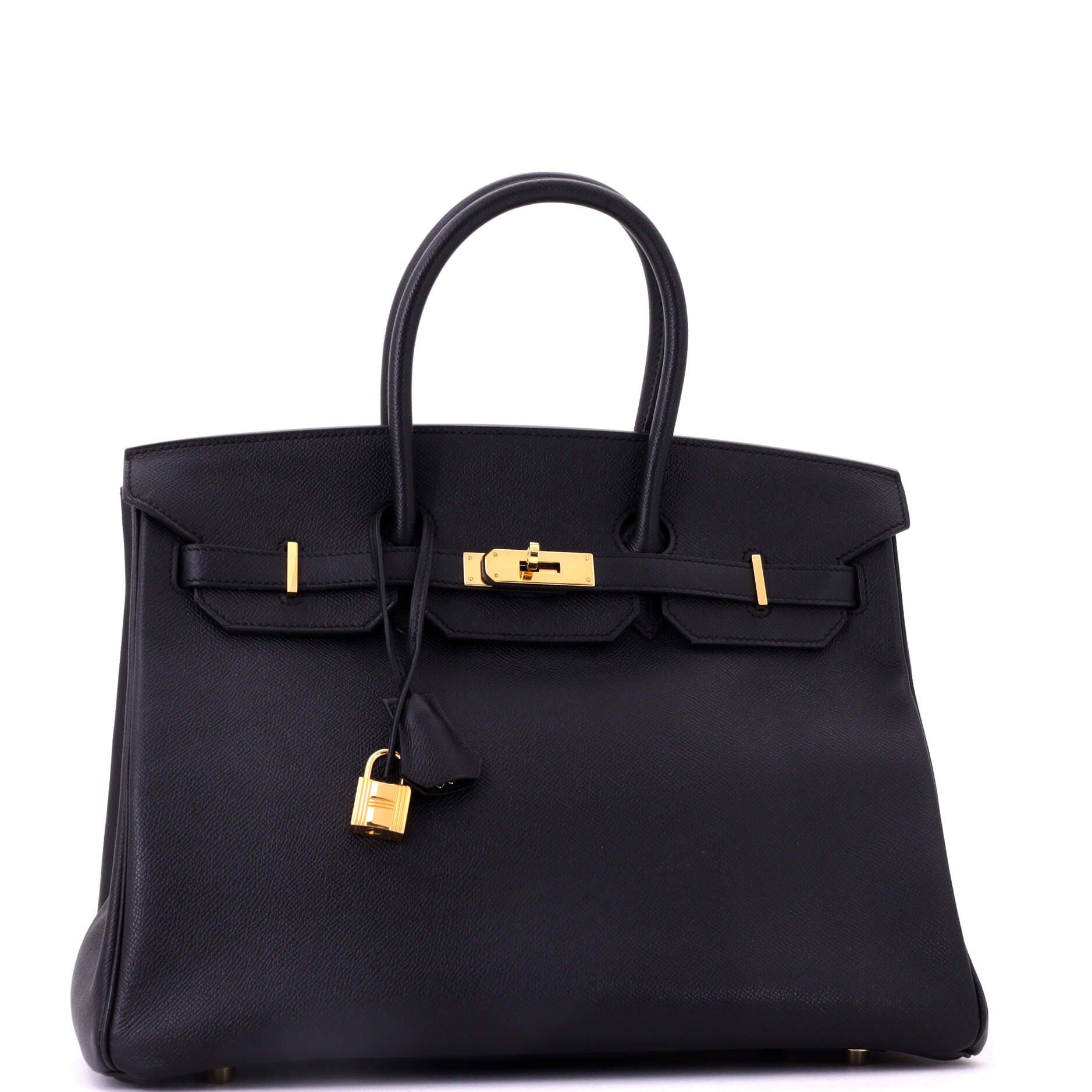 Pre-Owned Hermes Birkin Handbag Black Epsom with Gold Hardware 35, Alternate, color, Noir