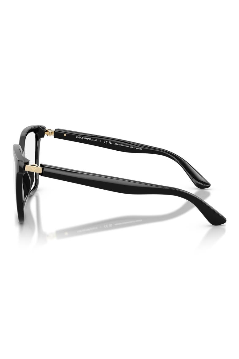 54mm Cat Eye Optical Glasses, Alternate, color, SHINY BLACK / CLEAR