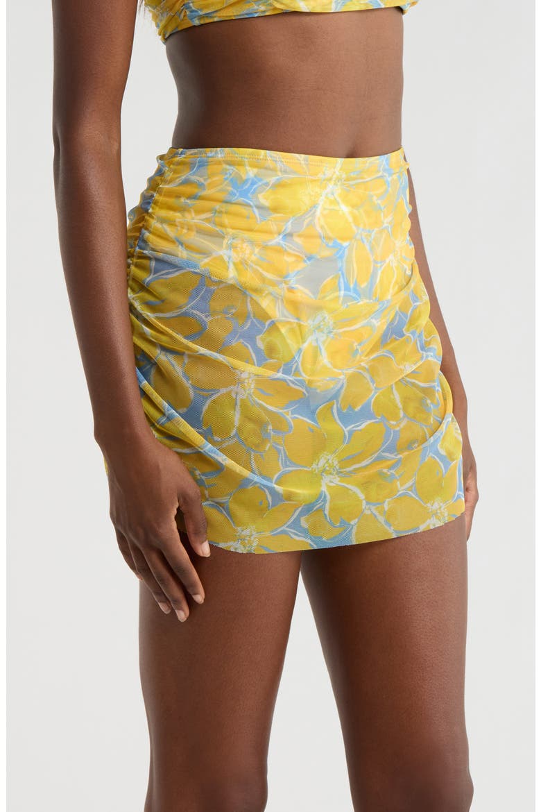 Tawnie Skirted Bikini Bottoms, Alternate, color, YELLOW GARDENIAS