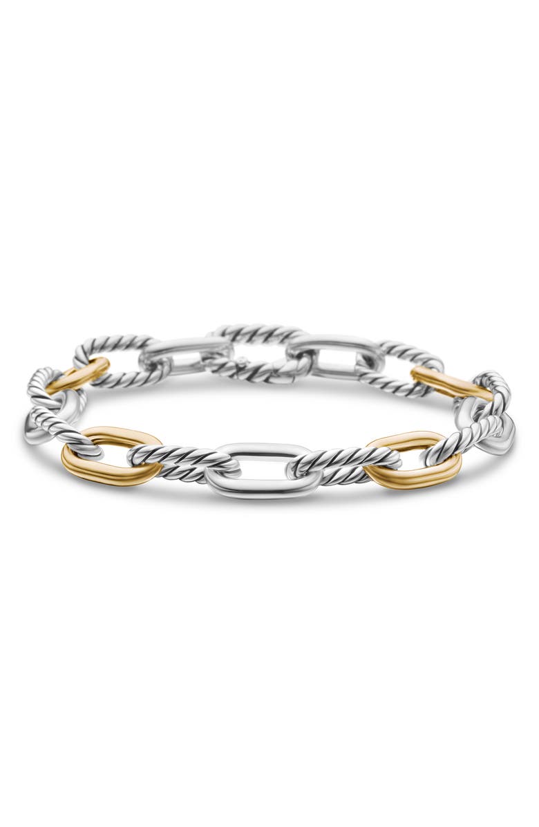 David Yurman Madison<sup>®</sup> Sterling Silver & 18K Yellow Gold Chain Bracelet, 8.5mm, Main, color, Sterling Silver Yellow Gold