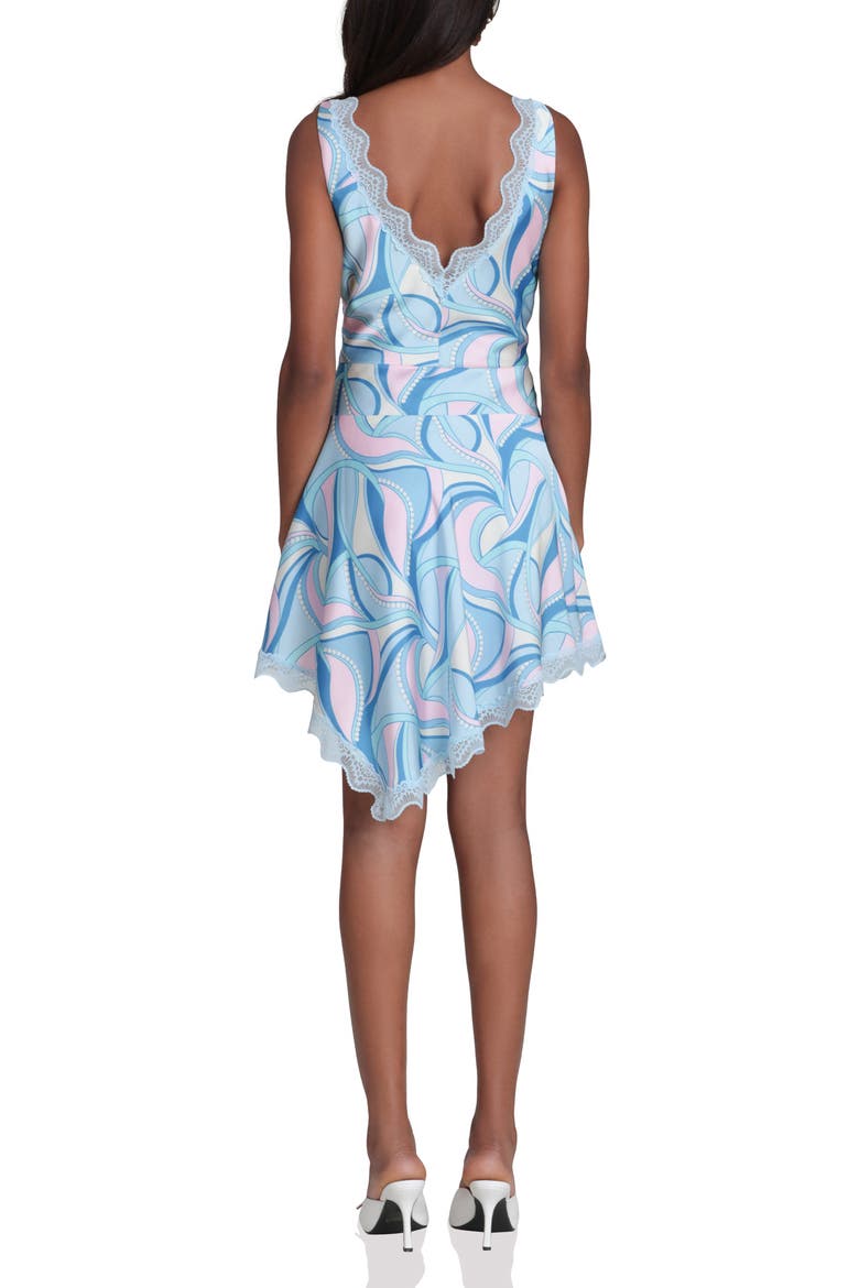 Lace Trim Bias Cut Satin Minidress, Alternate, color, MERMAID PAISLEY