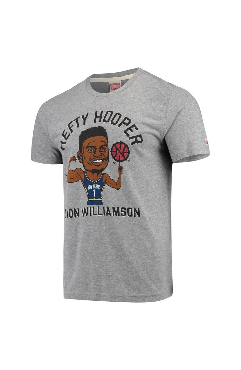 Homage Men's Zion Williamson Gray New Orleans Pelicans Player Graphic Tri-Blend T-Shirt, Alternate, color, Gray