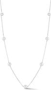 GLAZE JEWELRY 6mm Pearl Station Chain Necklace