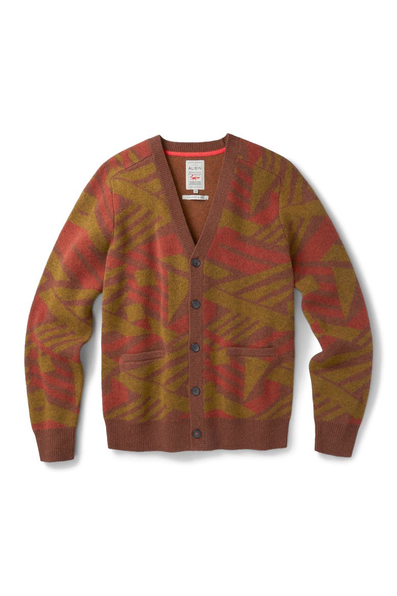 Blake Wool Cardigan, Alternate, color, Rust Mix