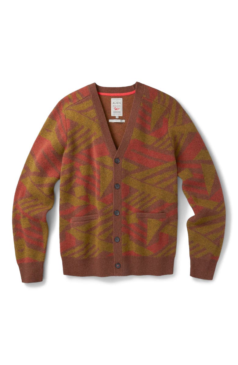 Aubin Blake Wool Cardigan, Alternate, color, Rust Mix