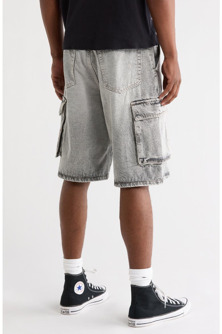 Peter Extreme Baggy Denim Cargo Shorts, Alternate, color, GRAY
