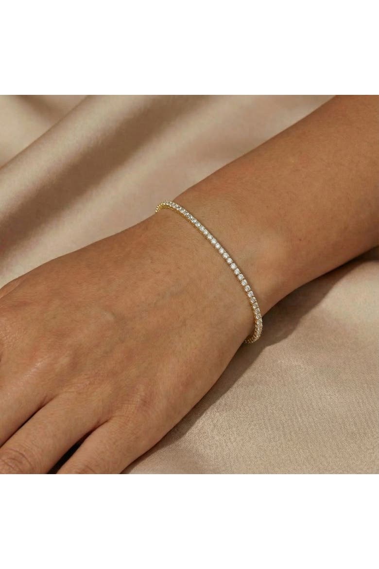 3 Ct Lab Grown Diamond Tennis Bracelet 7" 14k Gold, Alternate, color, 14k Yellow Gold