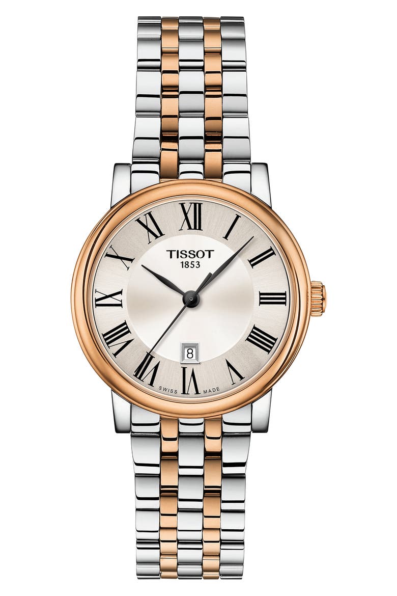 T-Classic Carson Watch, 30mm, Main, color, SILVER/ ROSE GOLD