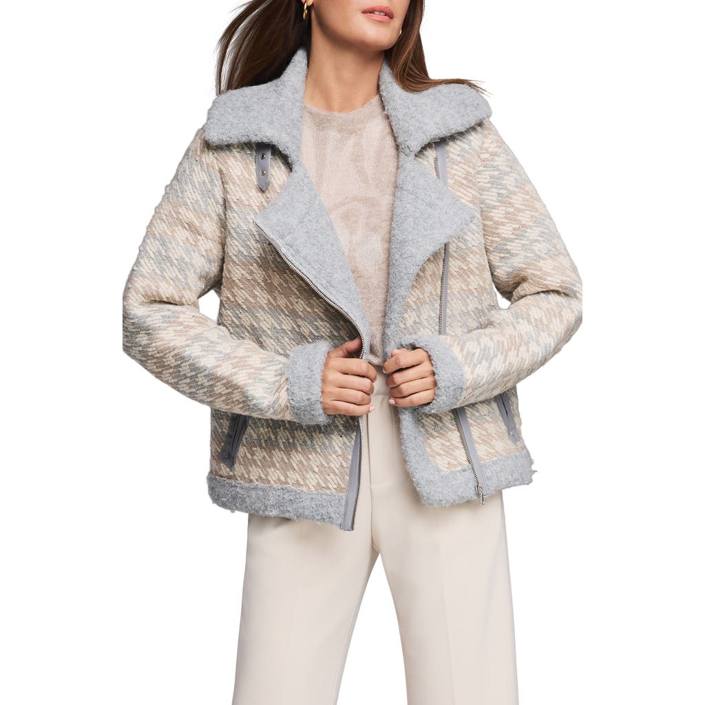 Nic + Zoe Nic+zoe Houndstooth Bouclé Knit Jacket In Neutral Multi