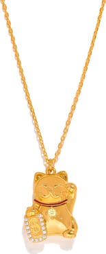 Girls Crew Lucky Cat Locket Necklace