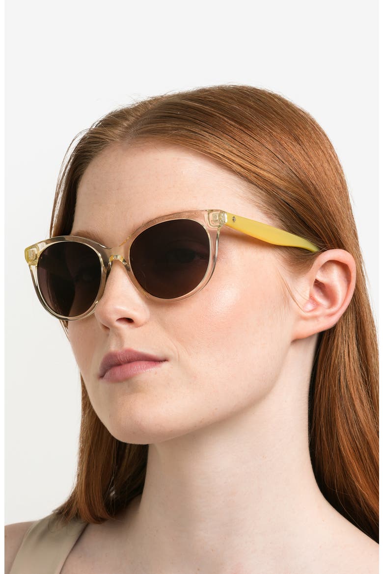 karlee 53mm gradient round sunglasses, Alternate, color, YELLOW