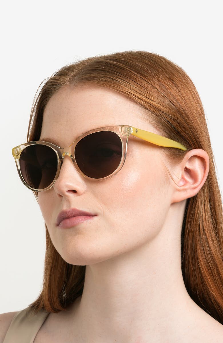 Kate Spade New York karlee 53mm gradient round sunglasses, Alternate, color, Yellow