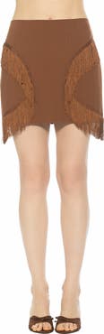 Alexia Admor Lior Fringe Grommet Mini Skirt