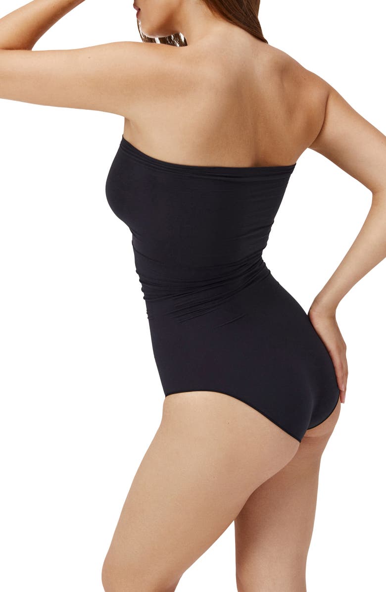 Noody Ultra-thin seamless forming strapless bodysuit, Alternate, color, Black