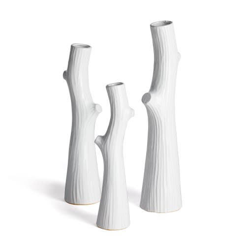 Napa Home & Garden Woodland Tall Vases Set Of 3 In White