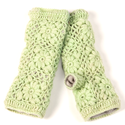 Flower Crochet Handwarmers