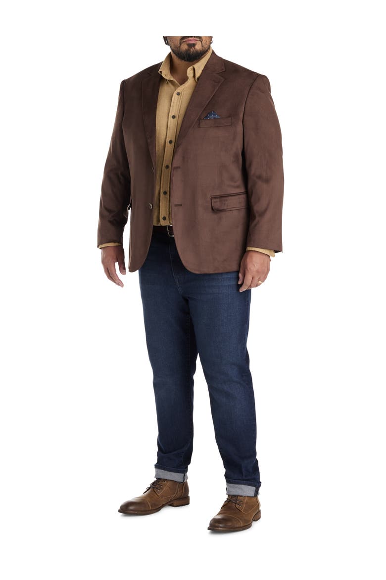 Big & Tall Faux-Suede Sport Coat, Alternate, color, BROWN