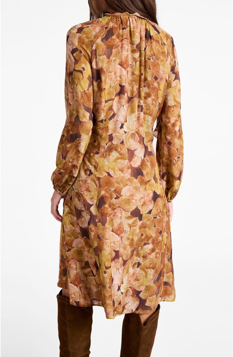Santorelli Jayda Long Sleeve Ruffle Dress in Floral Crepe, Alternate, color, Hazelwood Multi