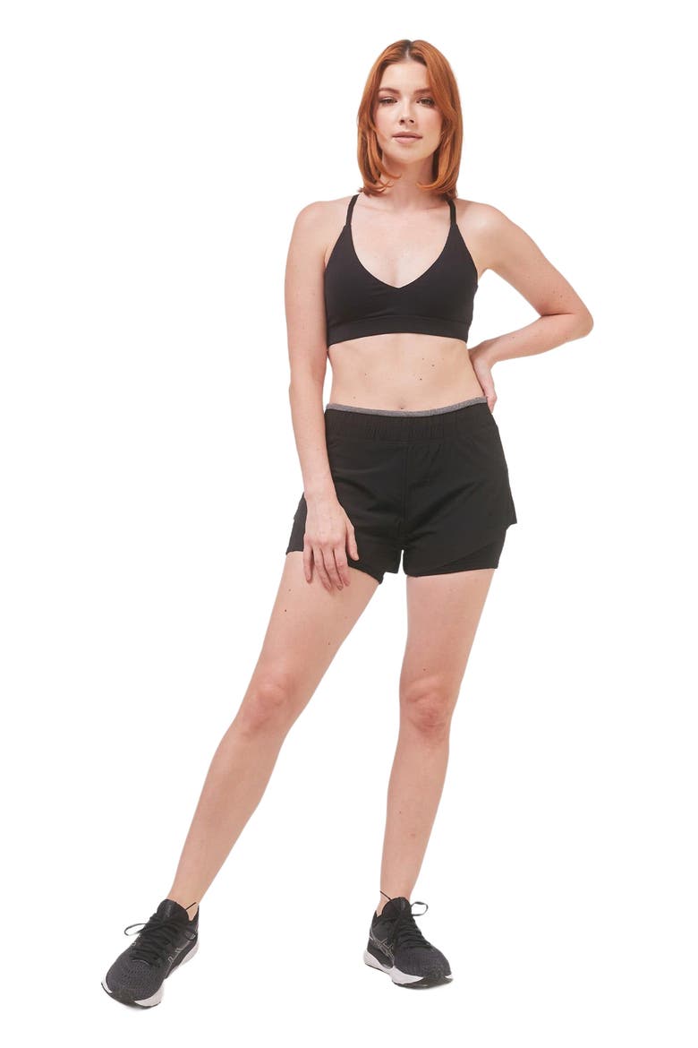 Uplift V Neck Sports Bralette, Main, color, Metropolis Black