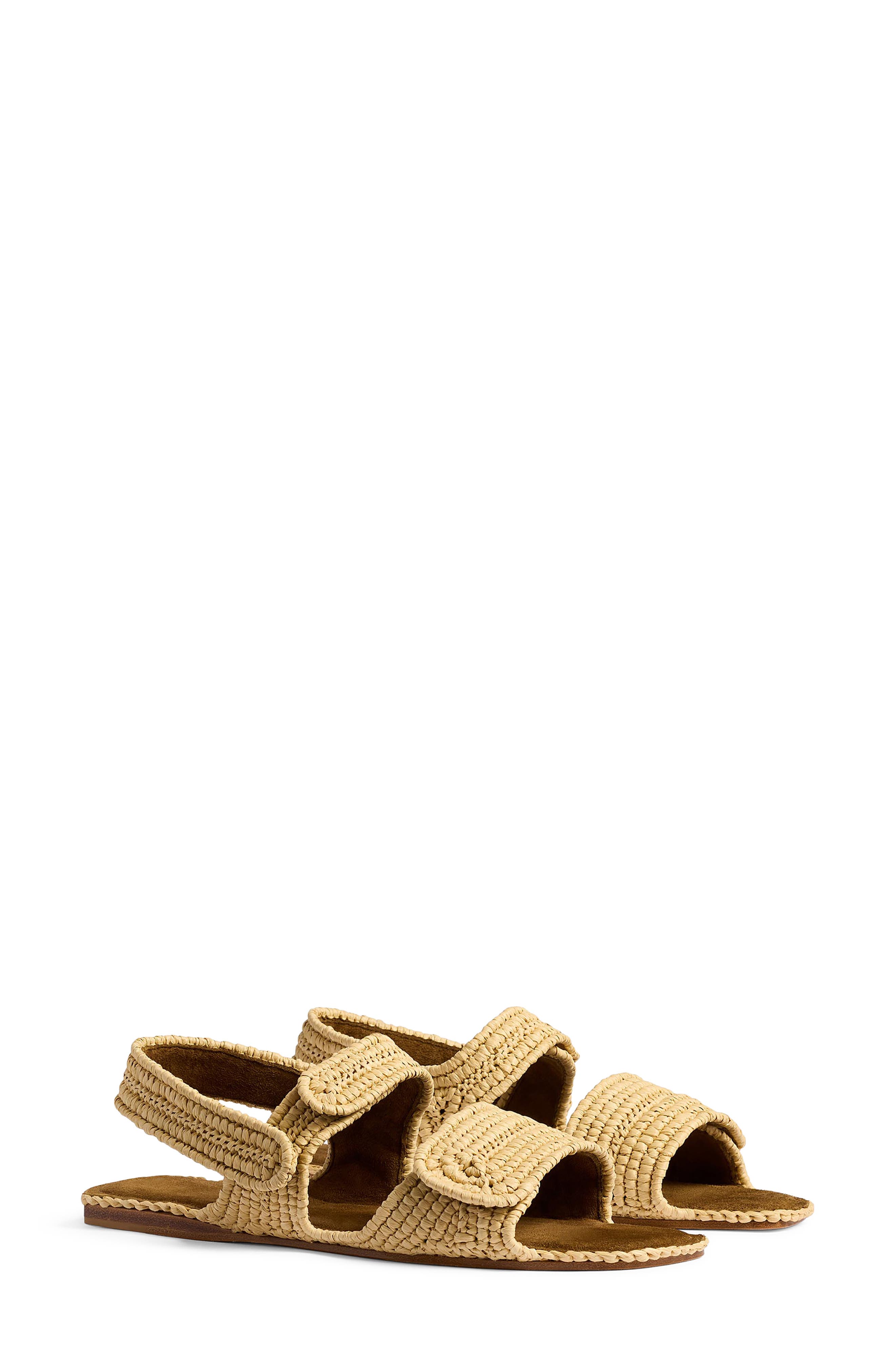 Khaite Boden Raffia Slingback Sandal, Main, color, Natural