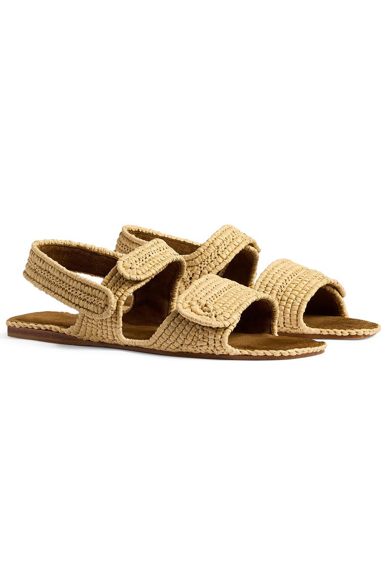 Khaite Boden Raffia Slingback Sandal, Main, color, Natural