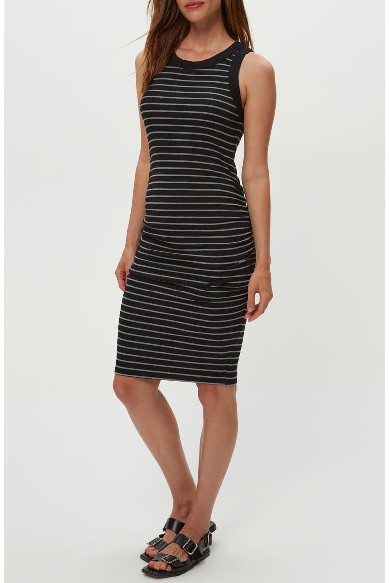 Demi Stripe Sleeveless Dress, Alternate, color, BLACK/ H.GREY