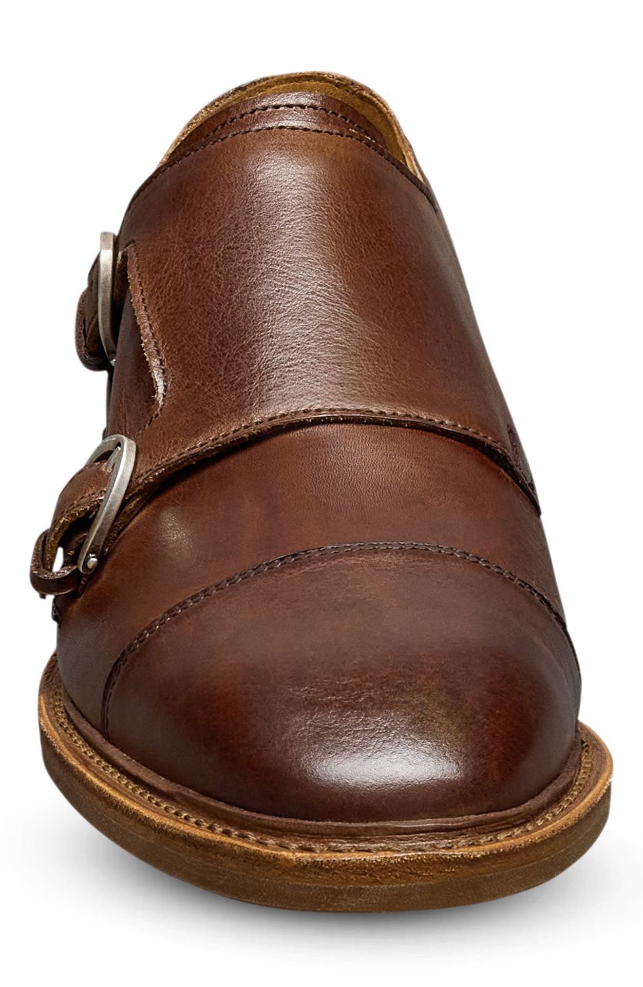 Allen Edmonds Kingston Verse Two Buckle Cap Toe Monk Shoe, Alternate, color, Chili