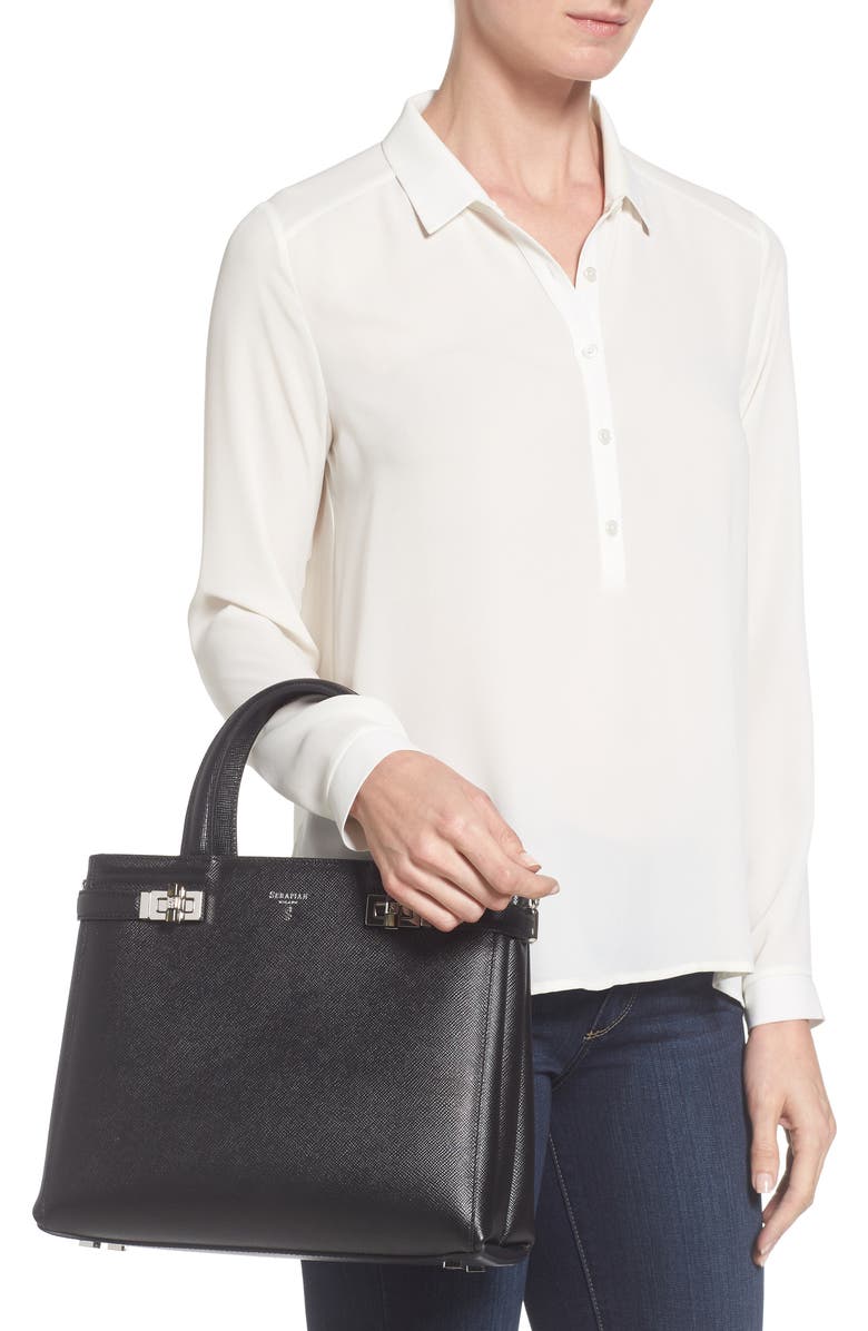 Serapian Milano Small Meline Evolution Leather Bag, Alternate, color,