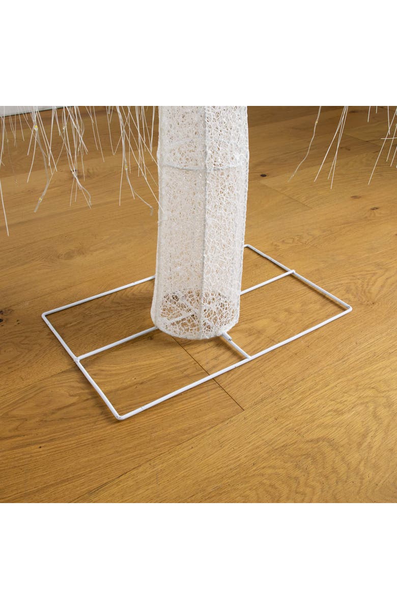 NEARLY NATURAL 7-ft Pre-Lit Artificial White Willow Christmas Tree with 400 Cool White LED Light, Alternate, color, White