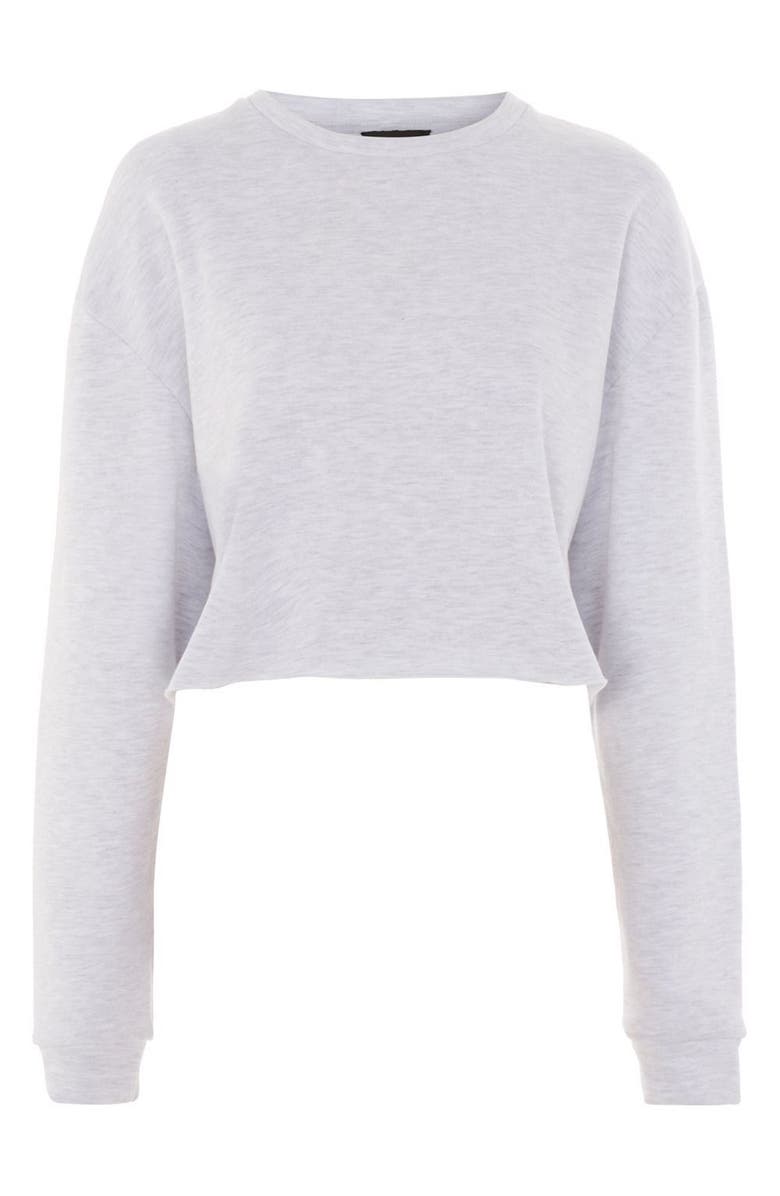Topshop Crop Sweatshirt, Alternate, color,